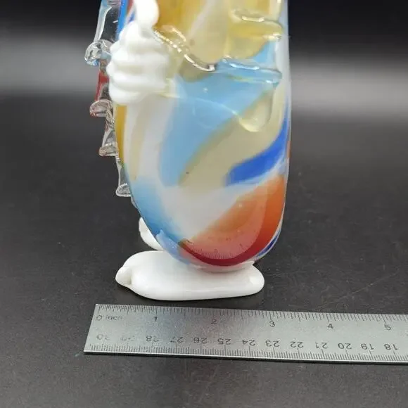 Vintage Art Glass Clown Decanter Hand Blown Barware Circus Bottle with Stopper